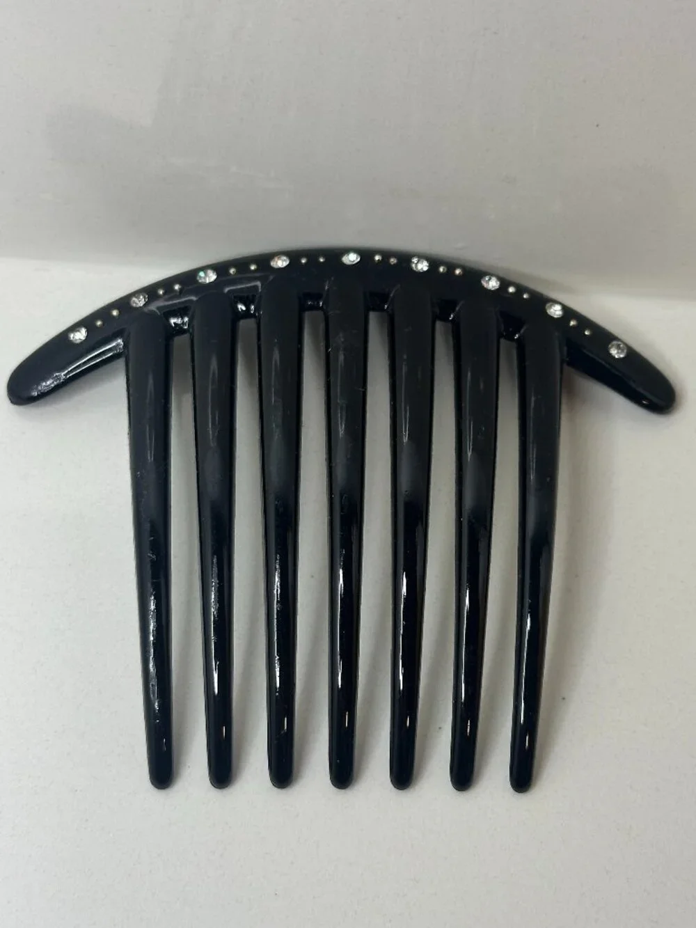 Japanese Black Rhinestone Hair Comb – Strong Hold Elegant Updo